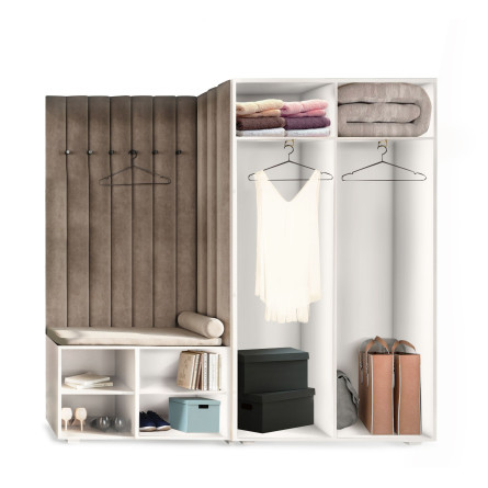 Garderoba Aria wersja 1 szara z lustrem Hexa