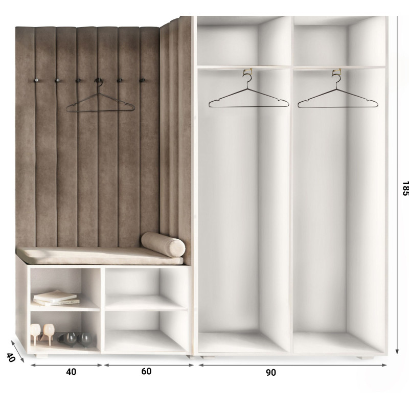 Garderoba Aria wersja 1 kaszmir Hexa