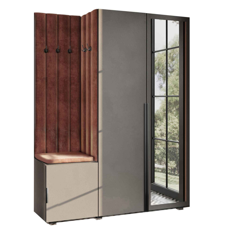 Garderoba Aria wersja 5 szara z lustrem Hexa Garderoba Aria wersja 5 szara z lustrem Hexa