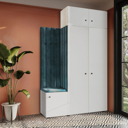 Garderoba Aria wersja 6 Biała z nadstawką