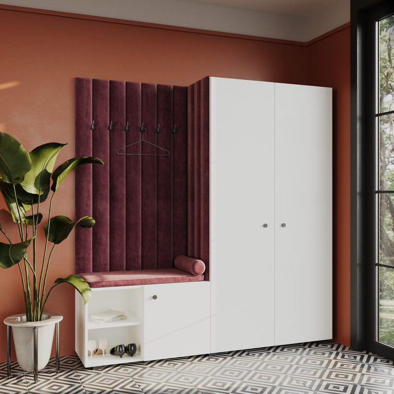 Garderoba Aria wersja 1 Biała uchwyt gałka