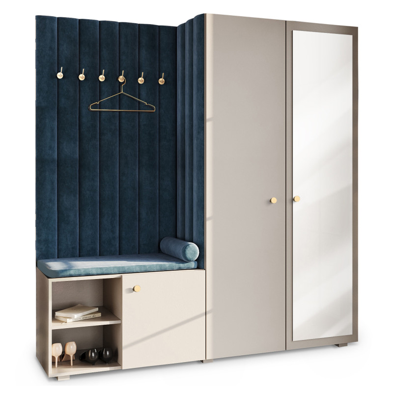 Garderoba Aria wersja 1 Kaszmir z lustrem uchwyt gałka