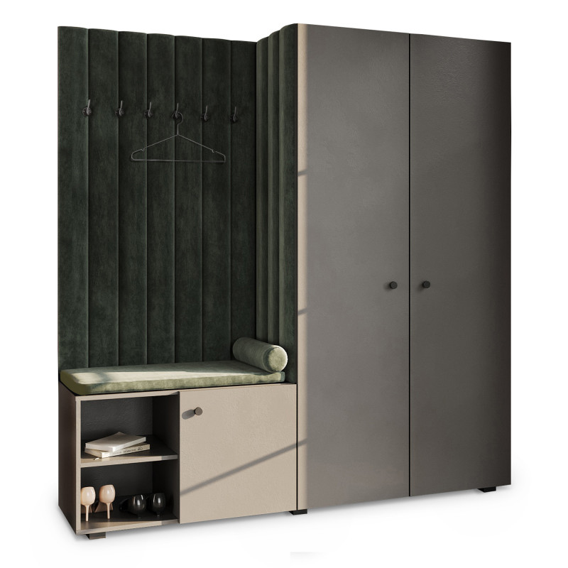 Garderoba wersja 1 Aria Szary uchwyt gałka