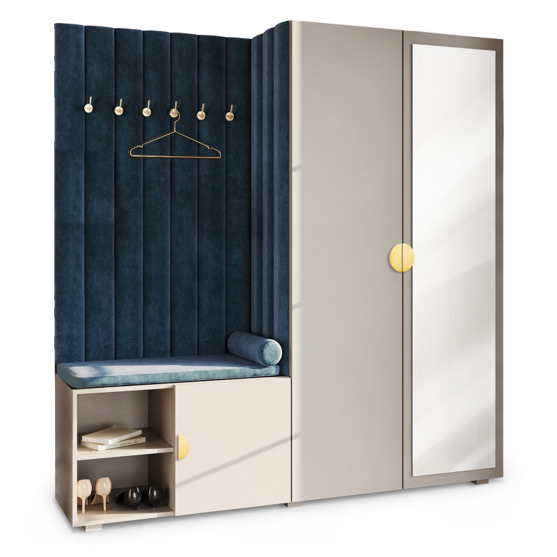 Garderoba Aria wersja 1 Kaszmir z lustrem uchwyt półokrągły Garderoba Aria wersja 1 Kaszmir z lustrem uchwyt półokrągły