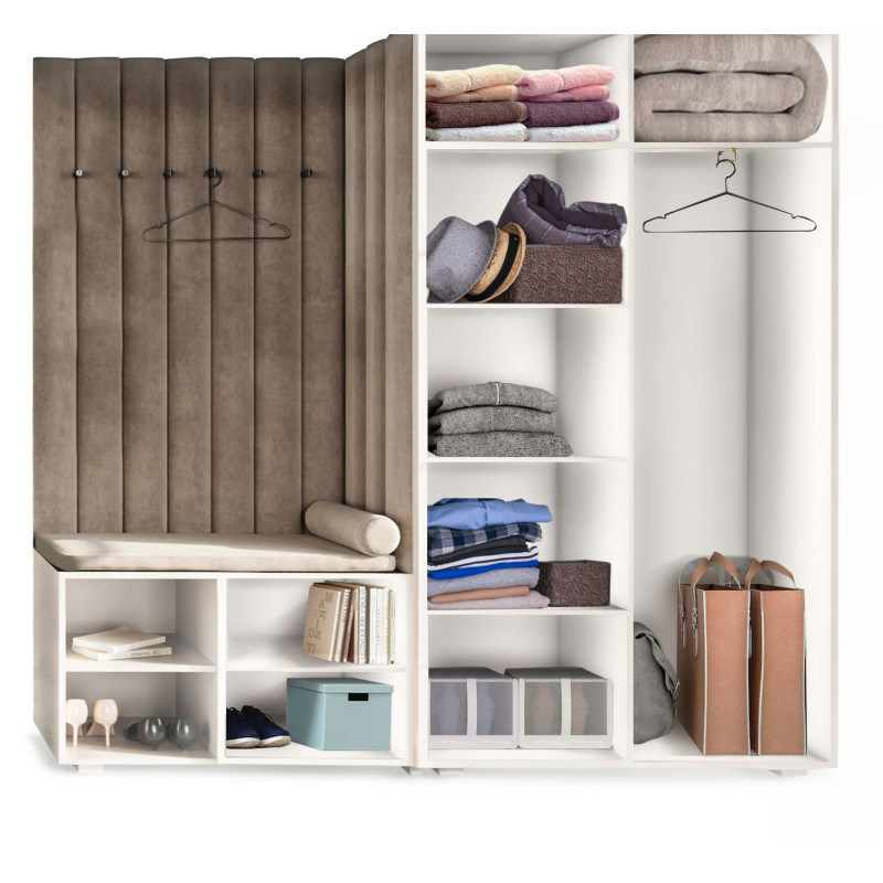 Garderoba Aria wersja 1 Beż Piaskowy uchwyt półokrągły Garderoba Aria wersja 1 Beż Piaskowy uchwyt półokrągły