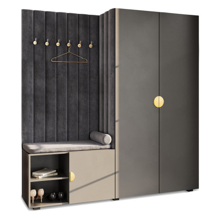 Garderoba wersja 1 Aria Szary uchwyt półokrągły