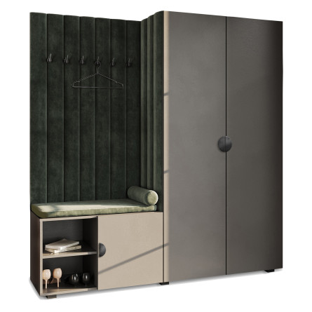 Garderoba wersja 1 Aria Szary uchwyt półokrągły