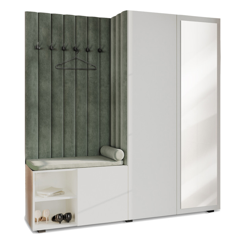 Garderoba Aria wersja 1 Biała z lustrem PTO