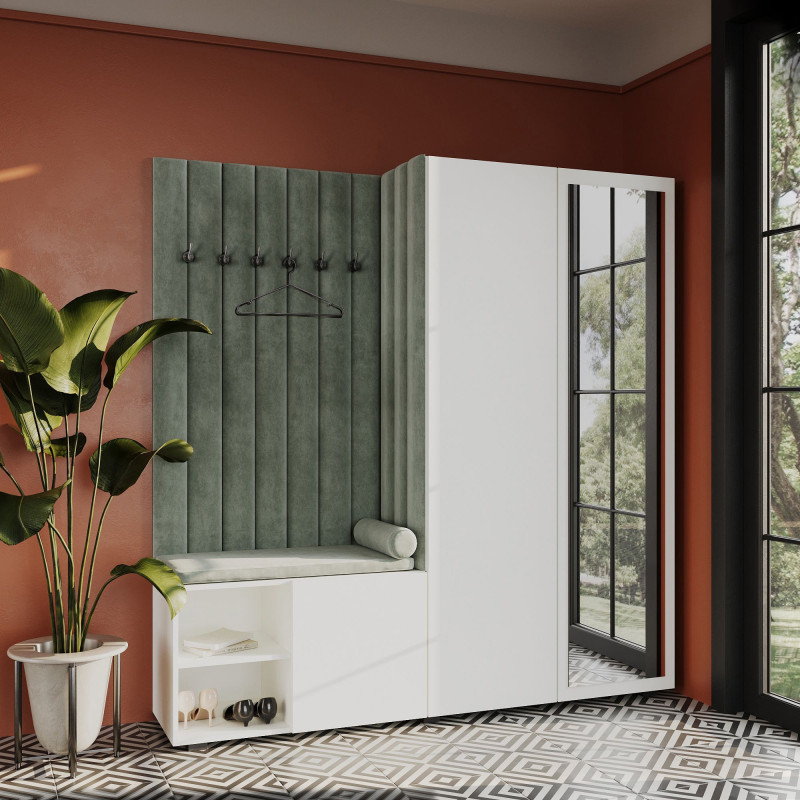 Garderoba Aria wersja 1 Biała z lustrem PTO