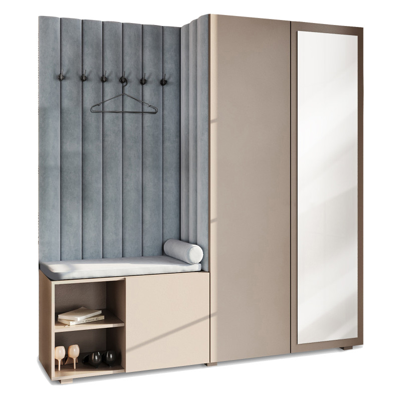 Garderoba Aria wersja 1 Beż piaskowy z lustrem PTO