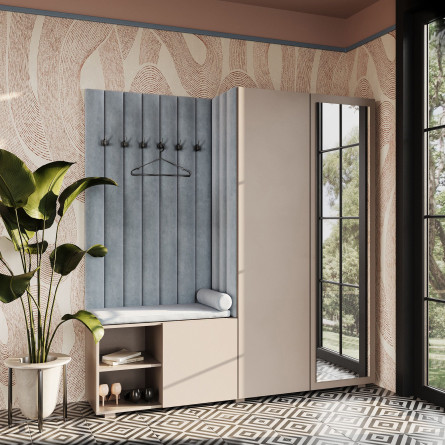 Garderoba Aria wersja 1 Beż piaskowy z lustrem PTO