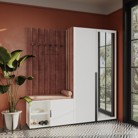 Garderoba Aria wersja 1 Biała z lustrem Hexa