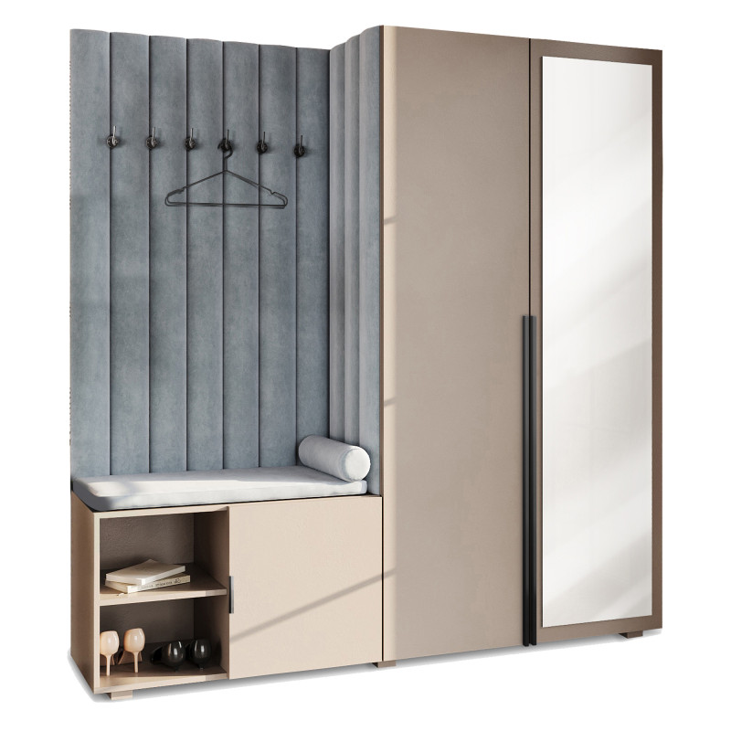 Garderoba Aria wersja 1 beżowa z lustrem Hexa