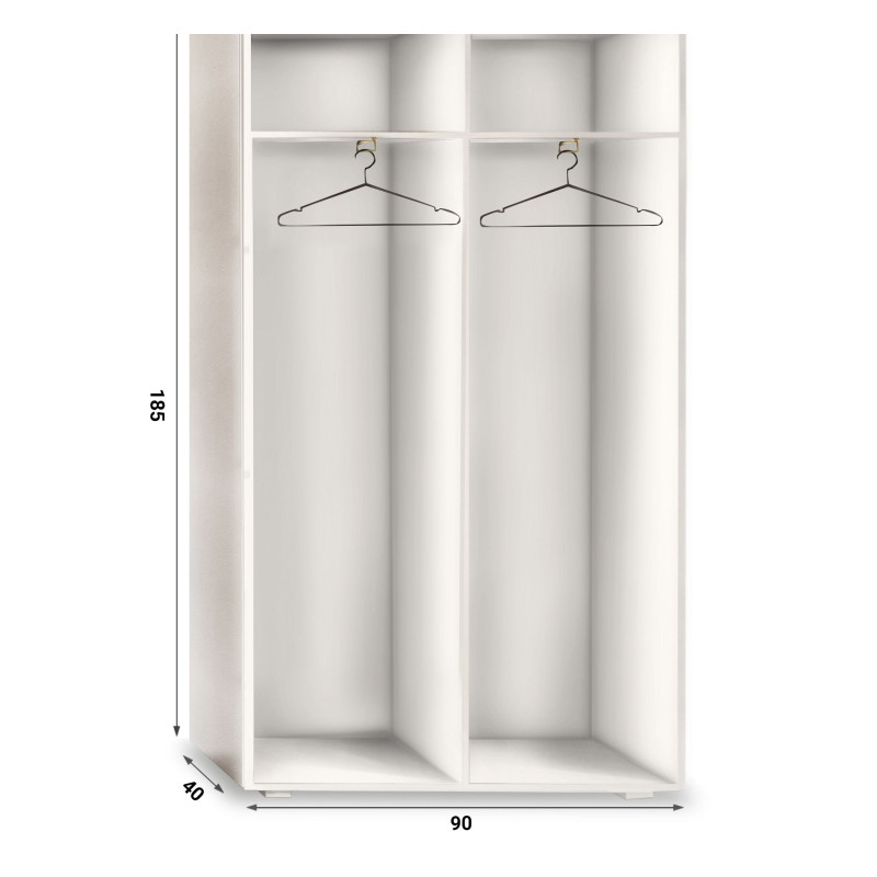 Szafa Garderoba uchylna Aria 90 z lustrem uchwyt półokrągły