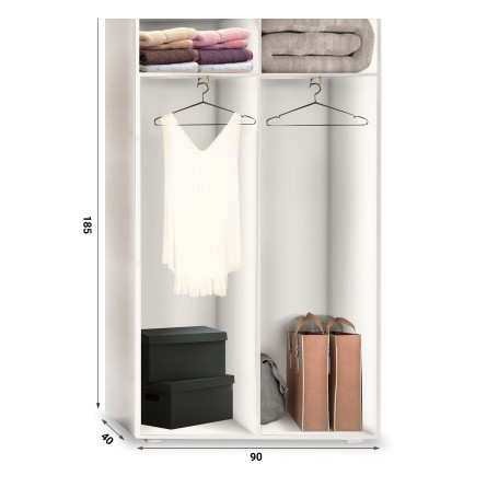 Szafa Garderoba uchylna Aria 90 z lustrem uchwyt półokrągły