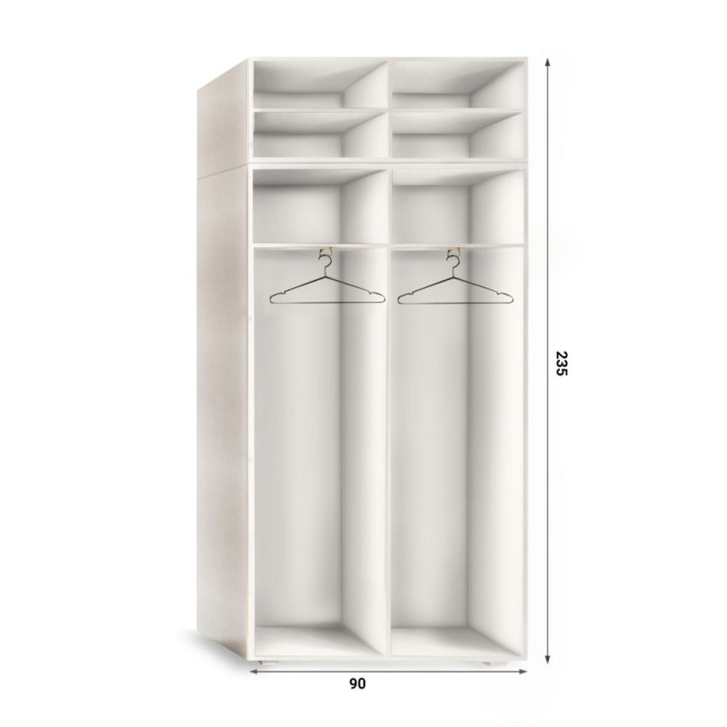 Szafa Garderoba z nadstawką uchylna Aria 90 uchwyt półokrągły