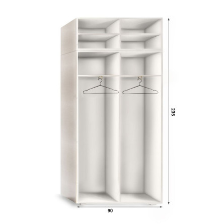 Szafa Garderoba z nadstawką i lustrem uchylna Aria 90 uchwyt półokrągły Szafa Garderoba z nadstawką i lustrem uchylna Aria 90 uchwyt półokrągły