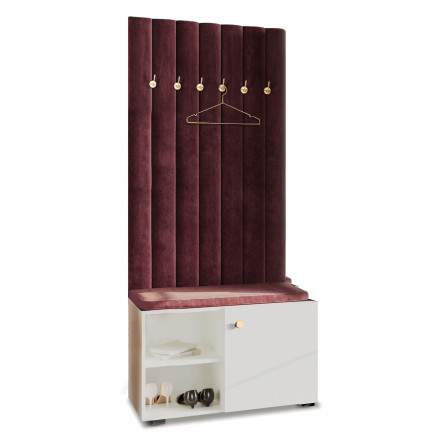 Garderoba Wieszak Aria wersja 2 Biała uchwyt gałka