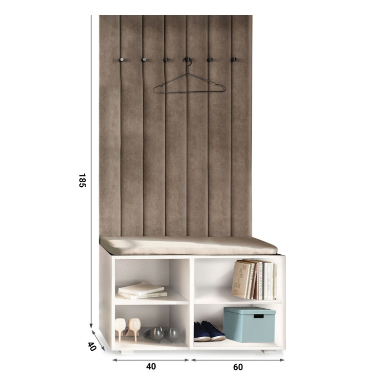 Garderoba Aria wersja 8 Wieszak szafka 56 Beż Piaskowy uchwyt półokrągły