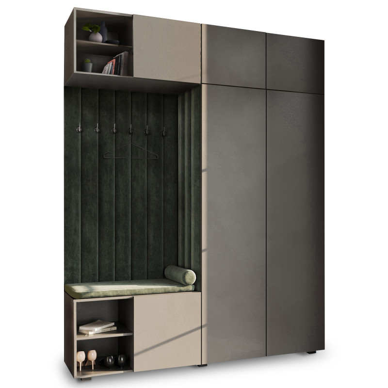 Garderoba Aria wersja 4 Szary z nadstawką i szafką wiszącą PTO Garderoba Aria wersja 4 Szary z nadstawką i szafką wiszącą PTO