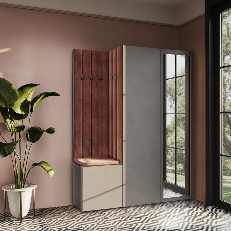 Garderoba Aria wersja 5 szara z lustrem PTO