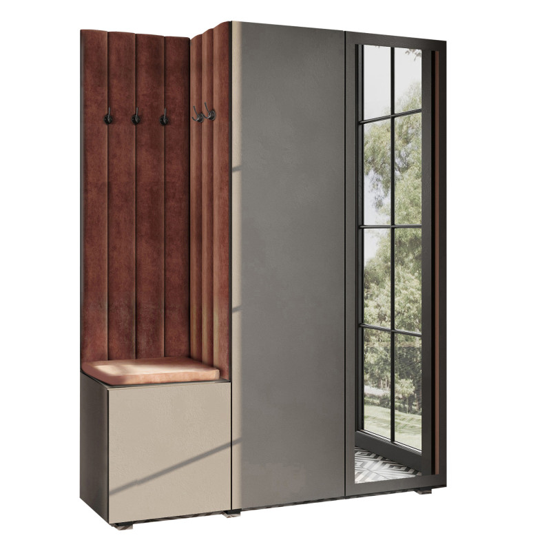 Garderoba Aria wersja 5 szara z lustrem PTO