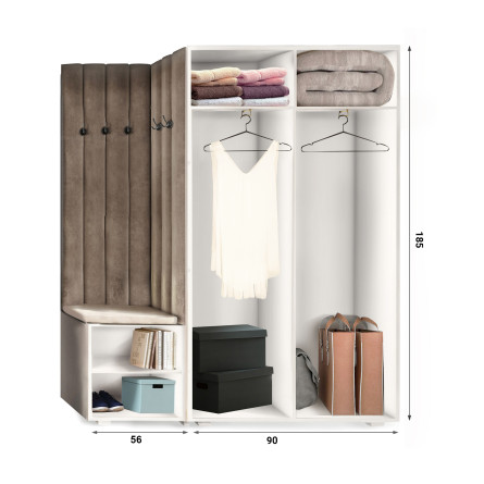 Garderoba Aria wersja 5 szara PTO