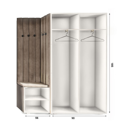 Garderoba Aria wersja 5 kaszmir z lustrem PTO