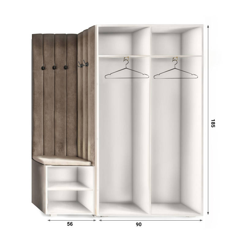 Garderoba Aria wersja 5 beżowa PTO