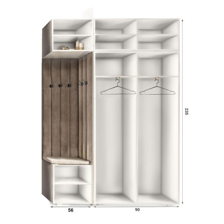 Garderoba Aria wersja 7 Biała z nadstawką i szafką PTO