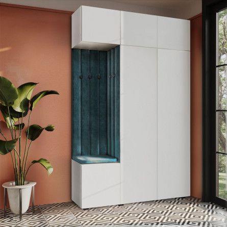 Garderoba Aria wersja 7 Biała z nadstawką i szafką PTO