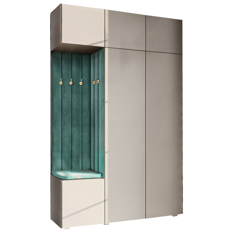 Garderoba Aria wersja 7 kaszmir z nadstawką i szafką wiszącą PTO