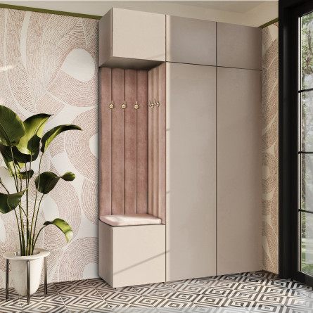 Garderoba Aria wersja 7 beżowa z szafką wiszącą i nadstawką PTO