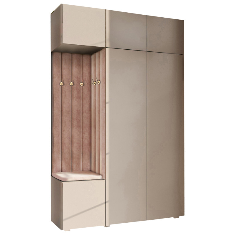 Garderoba Aria wersja 7 beżowa z szafką wiszącą i nadstawką PTO