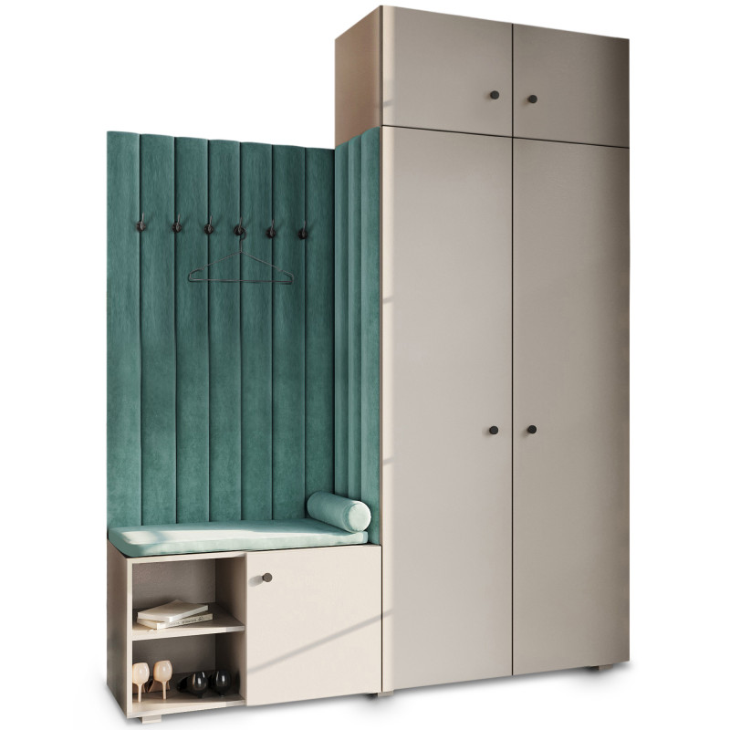 Garderoba Aria wersja 3 kaszmir z nadstawką uchwyt gałka Garderoba Aria wersja 3 kaszmir z nadstawką uchwyt gałka