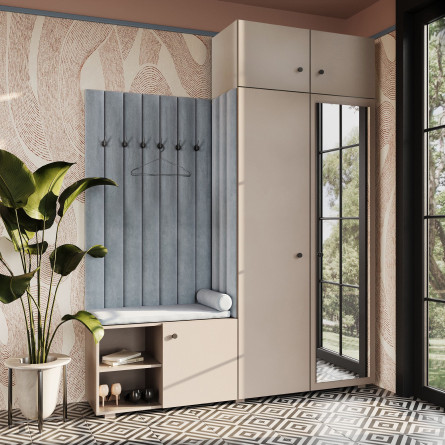 Garderoba Aria wersja 3 piasek pustyni z lustrem i nadstawką uchwyt gałka Garderoba Aria wersja 3 piasek pustyni z lustrem i nadstawką uchwyt gałka