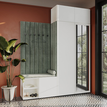 Garderoba Aria wersja 3 biała z lustrem i nadstawką PTO