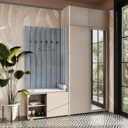 Garderoba Aria wersja 3 piasek pustyni z lustrem i nadstawką PTO