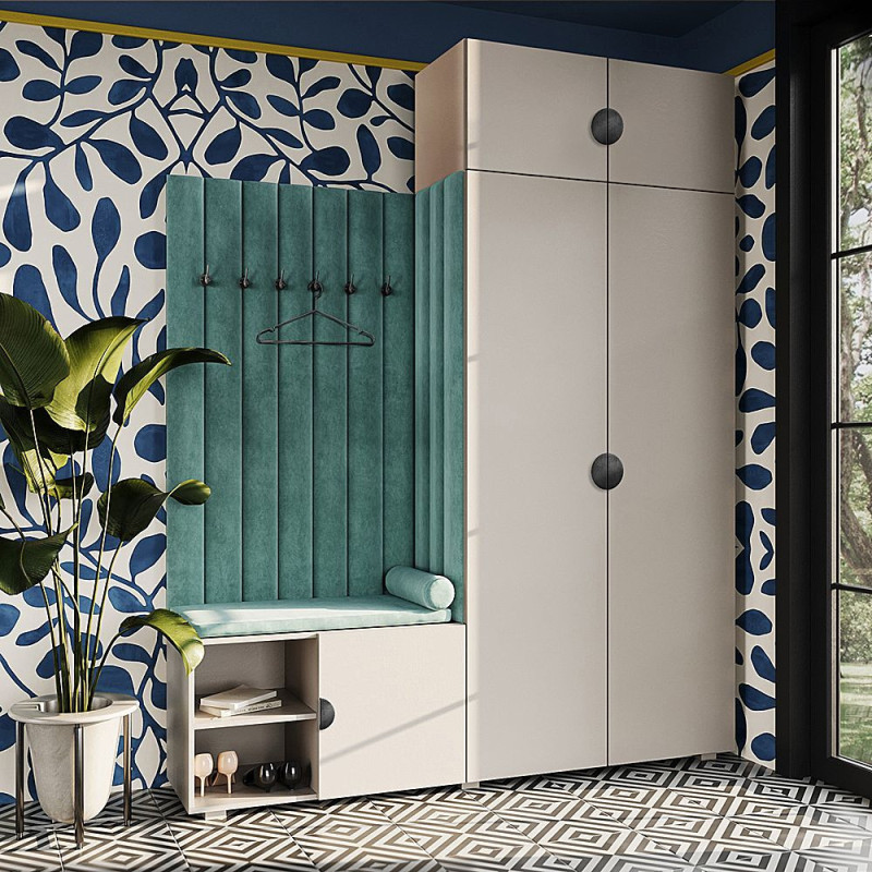 Garderoba Aria wersja 3 kaszmir z nadstawką uchwyt półokrągły