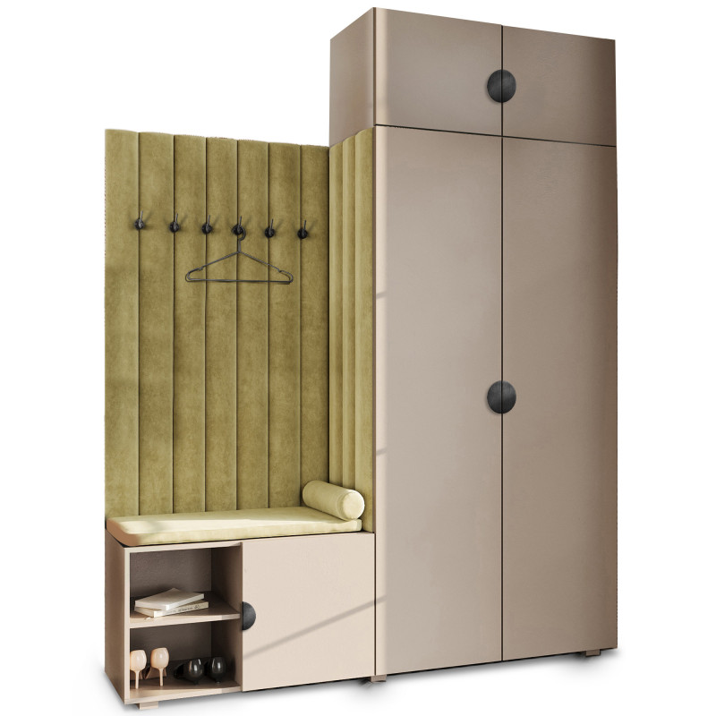 Garderoba Aria wersja 3 piasek pustyni z nadstawką uchwyt półokrągły