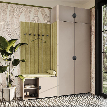 Garderoba Aria wersja 3 piasek pustyni z nadstawką uchwyt półokrągły