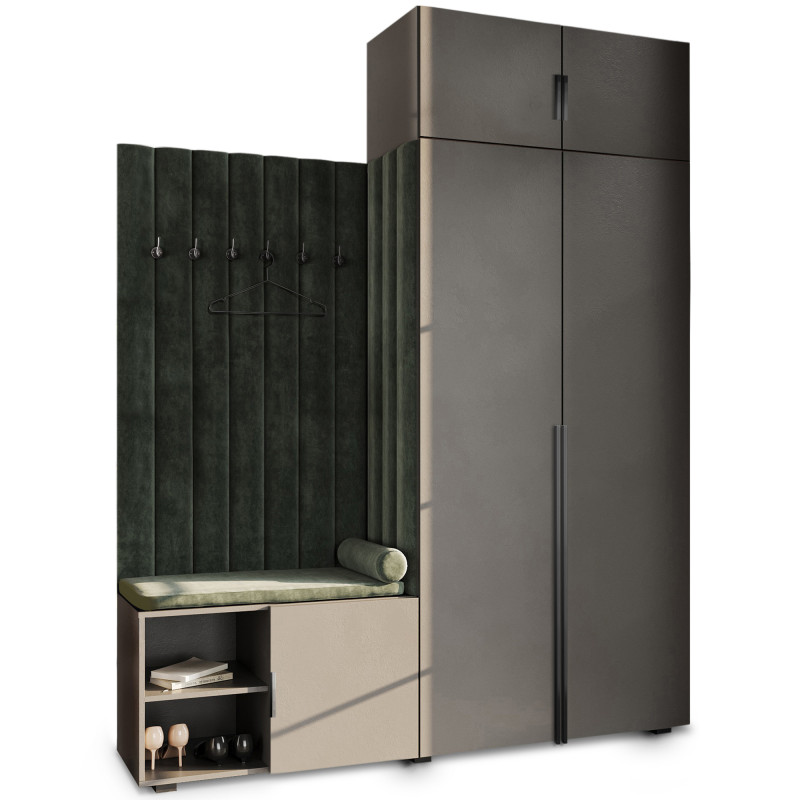 Garderoba Aria wersja 3 Szary z nadstawką uchwyt Hexa Garderoba Aria wersja 3 Szary z nadstawką uchwyt Hexa