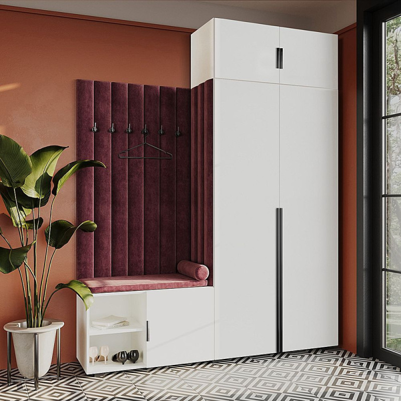 Garderoba Aria wersja 3 biała z nadstawką uchwyt Hexa Garderoba Aria wersja 3 biała z nadstawką uchwyt Hexa