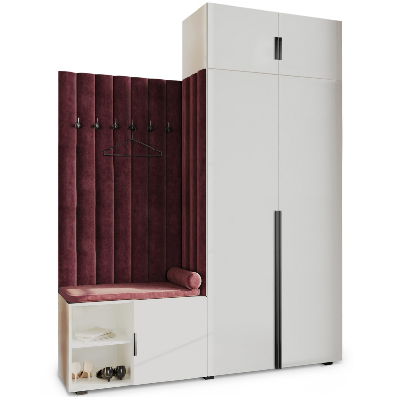 Garderoba Aria wersja 3 biała z nadstawką uchwyt Hexa Garderoba Aria wersja 3 biała z nadstawką uchwyt Hexa