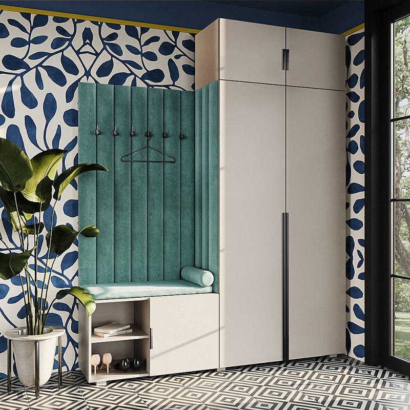 Garderoba Aria wersja 3 kaszmir z nadstawką uchwyt Hexa