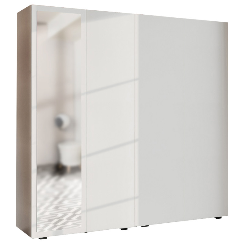 Szafa Garderoba uchylna podwójna Aria 180 biała PTO