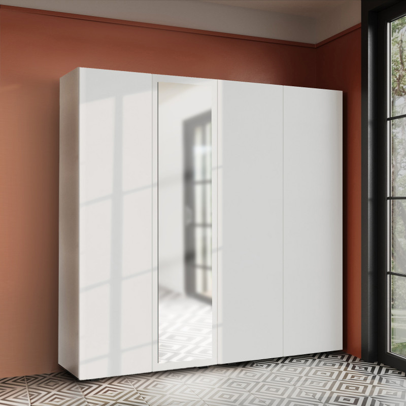 Szafa Garderoba uchylna podwójna Aria 180 biała PTO