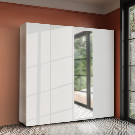 Szafa Garderoba uchylna podwójna Aria 180 biała PTO