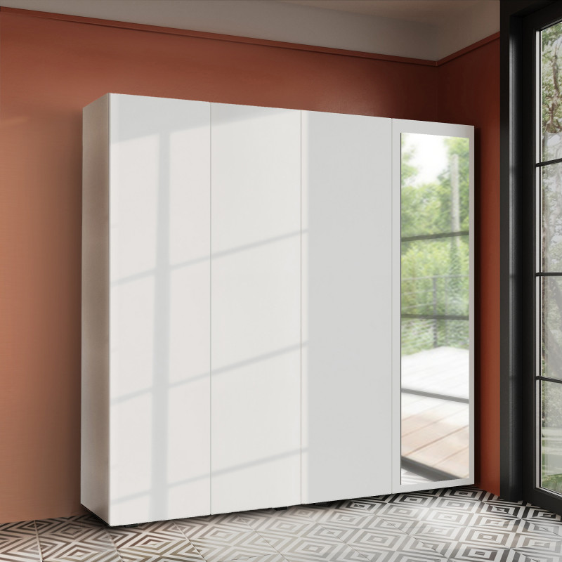 Szafa Garderoba uchylna podwójna Aria 180 biała PTO