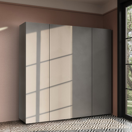 Szafa Garderoba uchylna podwójna Aria 180 szary pallad PTO